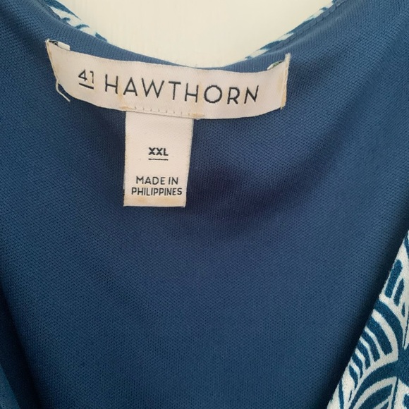 41 Hawthorn Blue Geometric Wrap Dress XXL - Picture 4 of 10